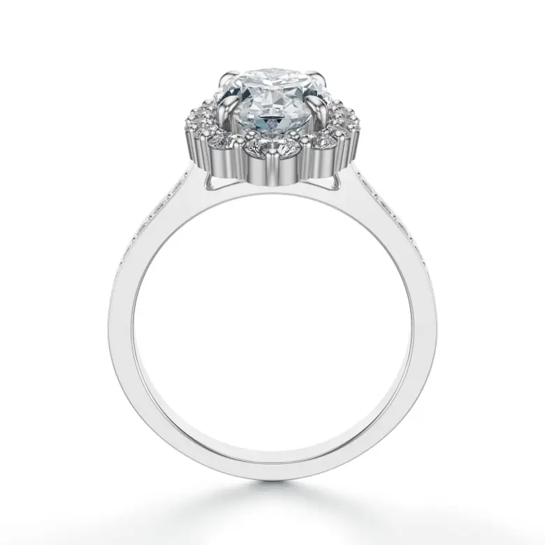 Pierścionek z owalnym diamentem białe złoto SBP_022